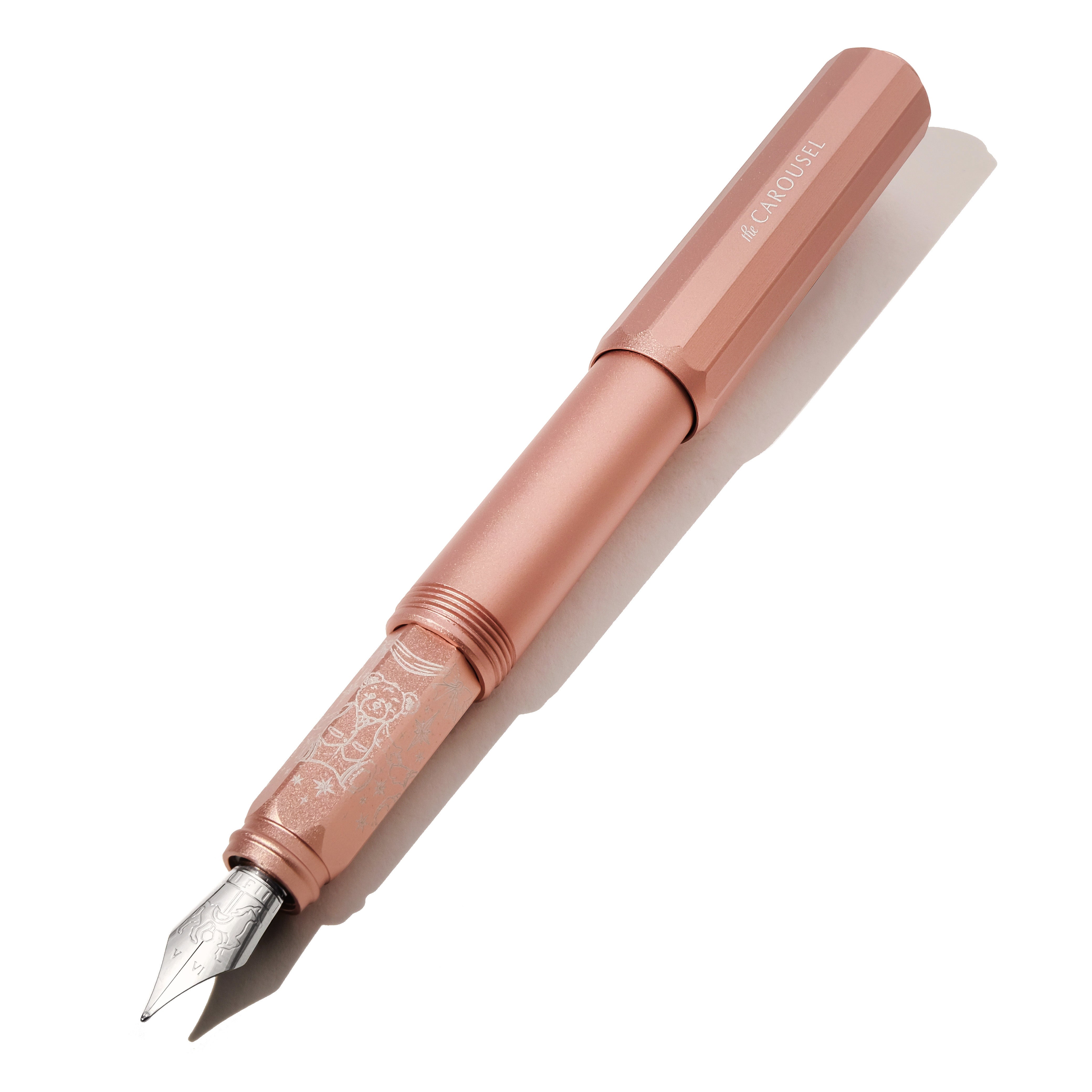 Aluminum Carousel Fountain Pen - Rose Petal Plush